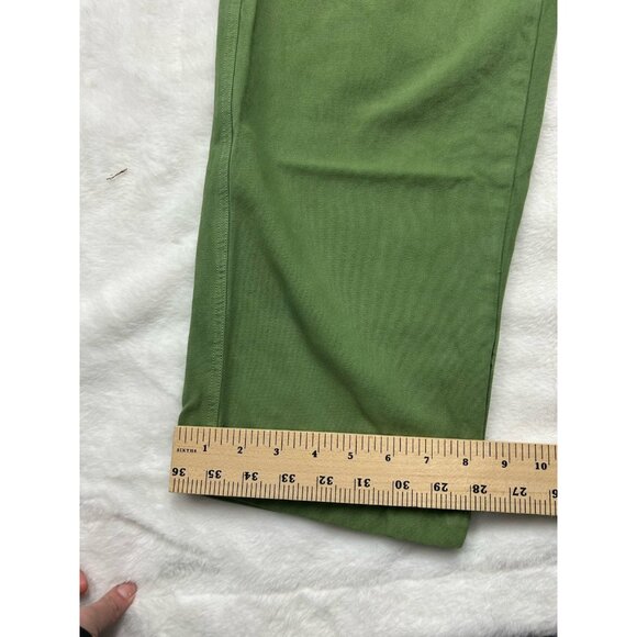 FREE PEOPLE Sz Medium RANCHER WIDELEG CHINO PANT IN GREEN - Picture 6 of 11